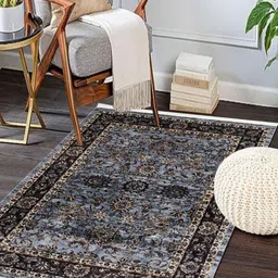 MODEFE Grey Ethnic Motifs Anti-Skid Nylon Carpet-34