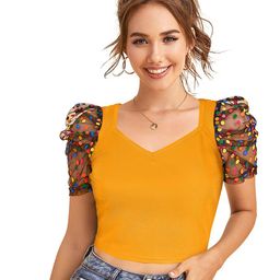 S.K.C Sweetheart Neck Puff Sleeve Top-image-62