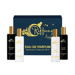 riffway Set Of 4 Aqua Beauty- Cube- The King- Venus Long Lasting Eau De Parfum- 20 ml Each-2