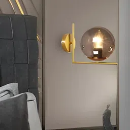 GAUVIK Gold-Toned & Brown Metal Quirky Spherical Shaped Wall Lamp-12