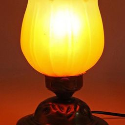 SOMIL Gold-Toned Printed Glass Cylindrical Shaped Table Lamp-image-27
