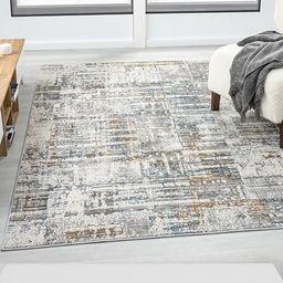 Kaleen India Grey Polyester Abstract Anti-Skid Carpets-image-48