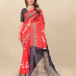 Anouk Zari Linen Blend Saree-17