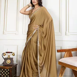 House of Pataudi Embroidered Border Saree With Blouse-image-26