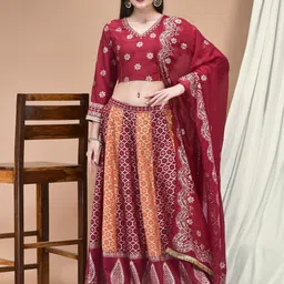 Shree Embroidered Thread Work Ready To Wear Lehenga & Blouse With Dupatta-picture-48