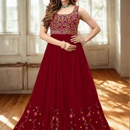 Moda Rapido Women Round Neck Embellished Maxi Dress-picture-27