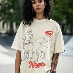 Bewakoof Superman Printed Drop-Shoulder Sleeves Pure Cotton Oversized T-shirt-image-15