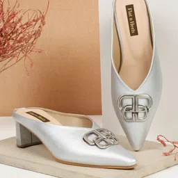 Flat n Heels Women Pointed Toe Block Pumps With Buckles-16