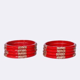 Unique dream Set Of 8 Glass Stone-Studded Bangles-image-26