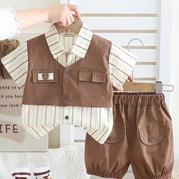 INCLUD Boys Striped Pocket Flap Shirt With Shorts-image-18