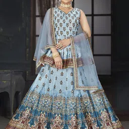 EthnicTree Printed Beads and Stones Ready to Wear Lehenga & Blouse With Dupatta-picture-57