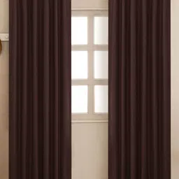 HOMEMONDE Brown 2 Pieces Black Out Door Curtains-image-53