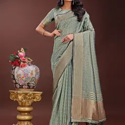 DIVASTRI Woven Design Zari Organza Saree-image-75