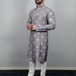 ATOXIC Men Grey Kurtas-picture-1