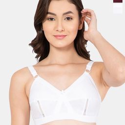 Lady Lyka Pack of 2 Solid Medium Coverage Non Padded Bra-8