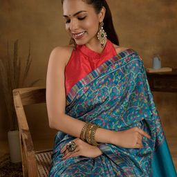 Sangria Floral Printed Saree With Blouse Piece-image-31