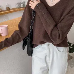 StyleCast Women Long Sleeves V-Neck Sweater-image-77