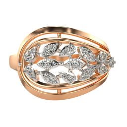 VALANOVA Rose Gold Plated Sterling Silver Certified 0.28 Ct Lab Grown Diamond Ring-image-13