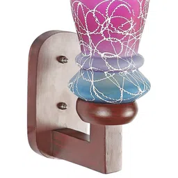 Somil Premium Designer Glass Wall / Night Lamp Elegant & Stylish Dcor Accent for Modern Interiors, color- Pink, Firozi, White, Size:- 17 X 25 X 26.5 CM-image-28