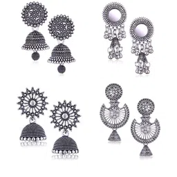 Sangria Silver-Plated Alloy Earrings-63