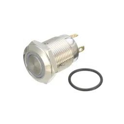 12mm 12V Ring Light Self-Lock Non-Momentary Metal Push-button Switch-Red Light-14