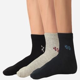 Bodycare Men Pack Of 3 Assorted Anti Bacterial Cotton Calf Length Socks-17