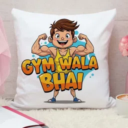 THE QUIRKY HOME White & Yellow Printed Square-Shaped Rakshabandhan Gift Pre-Filled Cushion-10