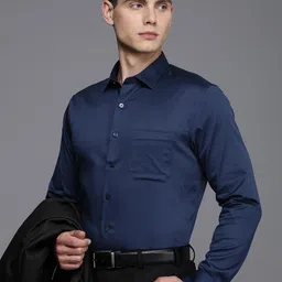 Louis Philippe Solid Slim Fit Formal Shirt-picture-4