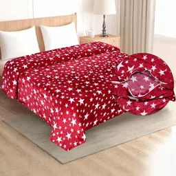 REALDREAM Red Floral Mild Winter 300 GSM Single Bed Dohar-picture-5