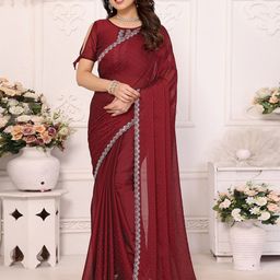 Ambuja International Beads and Stones Pure Silk Saree-image-90