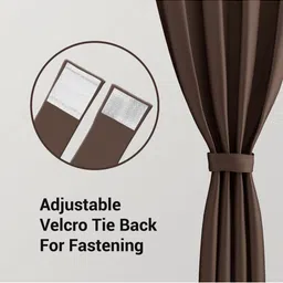 TOP DRAPES Coffee Brown Black Out Door Curtain-image-78