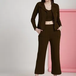 Mast & Harbour Round Neck Long Sleeves Top With Trousers Co-Ords-image-20