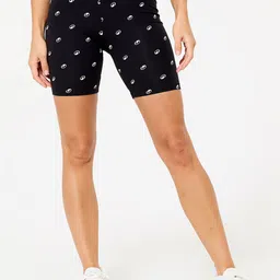 Domyos By Decathlon Women Cotton Printed Mid-Rise Sports Shorts-image-72