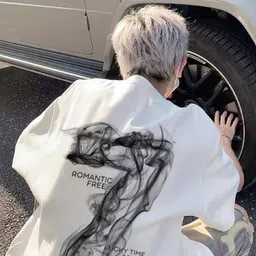Mast & Harbour Graphic Printed Drop-Shoulder Sleeves Oversized T-shirt-picture-8