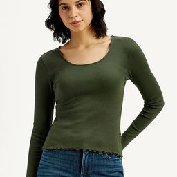 Levis Women Typography Printed Raw Edge Slim Fit T-shirt-image-27