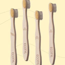 Ecotyl 4Pcs Beige Bamboo Tooth Brush-50
