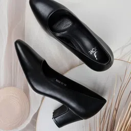 Jove Women PU Block Heels Pumps-51
