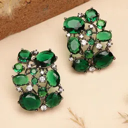 KARATCART Silver-Plated AD Contemporary Studs-19