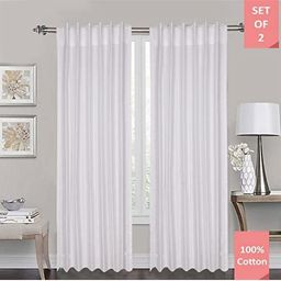 Lushomes White Set of 2 Black Out Window Curtain-27