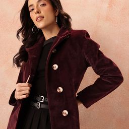 all about you Velvet Finish Single-Breasted Overcoat-picture-0