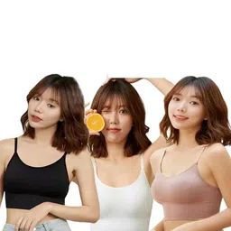 Pack of 3 Womens Cotton Padded Teenager Full Coverage Sports Bra-22