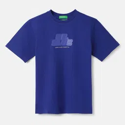 United Colors of Benetton Boys Typography Pure Cotton Applique T-shirt-picture-18