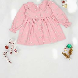 LITTLE GINNIE A-Line Pink Peter Pan Dress-image-84