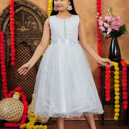 Sangria Girls Fit & Flared Bow Detail Dress-picture-53