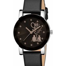 Miss Perfect Unisex Embellished Dial & Leather Straps Analogue Watch FA40-picture-19