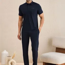 Sweet Dreams Men Solid Shirt Collar Night suit-picture-12