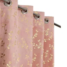 Myntra Elegant Homes Pink Velvet Long Door Curtains-picture-13
