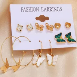 Tipsy Closet Gold-Plated Circular Stud Earrings-9