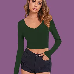 Dream Beauty Fashion Scoop Neck Fitted Crop Top-picture-21