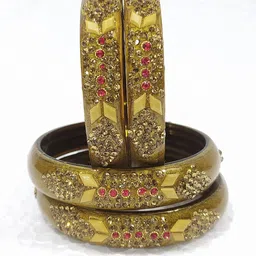 SAVORADE Set Of 4 Brown Glass Bangle-picture-5